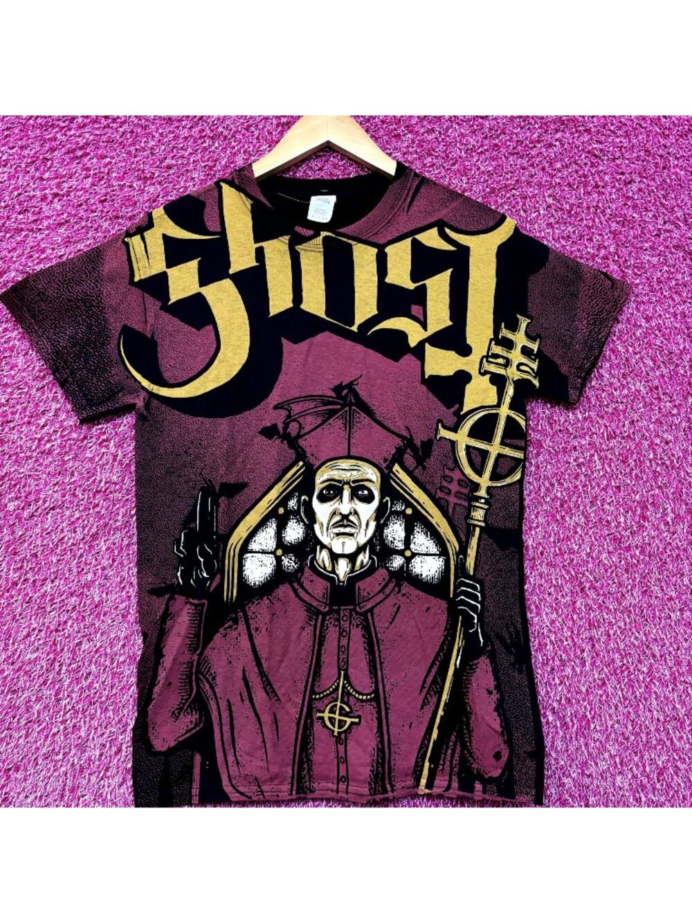Ghost Cardinal Copia Blood Cassock Prequelle All Over Front Heavy Metal Tee S